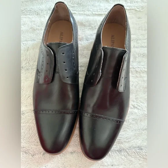 Alipasinm blackCap-Toe Lace-up Oxford men shoes size is 13